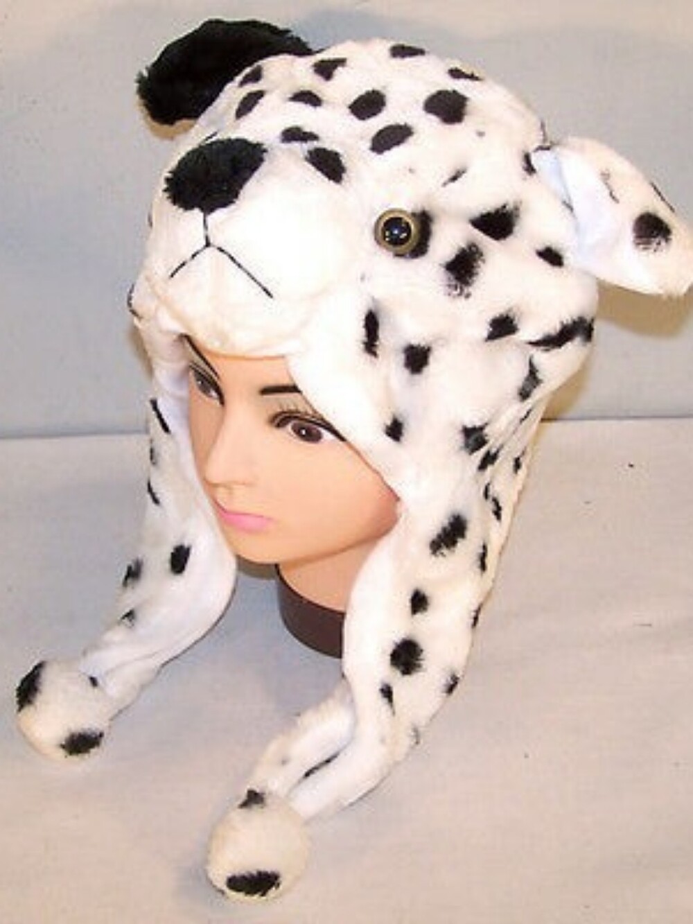 Plush Dalmatian Animal Hat for Kids - White with Black Spots